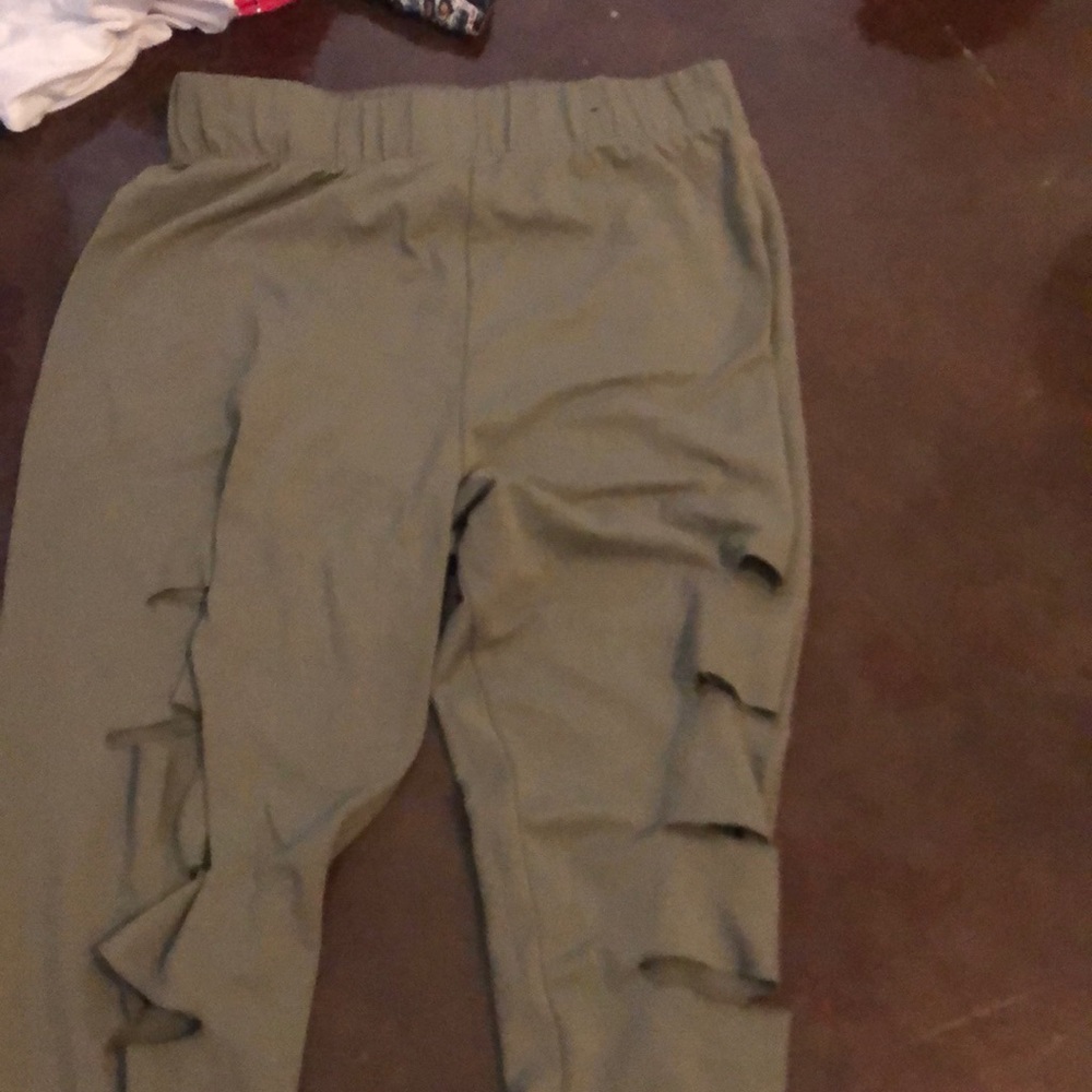 Army green leggings